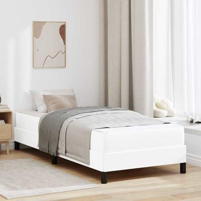 Bed met matras Zuiverwit 90 x 200 cm Kunstleer
