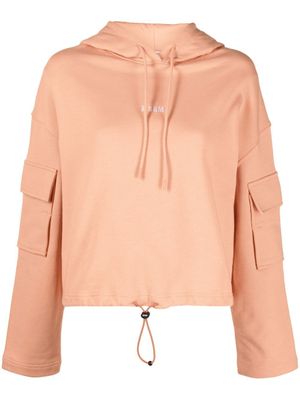 MSGM hoodie en coton à logo imprimé - Orange