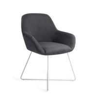 Jesper Home Eetkamerstoel 'Kushi' Cross White, kleur Black-Out
