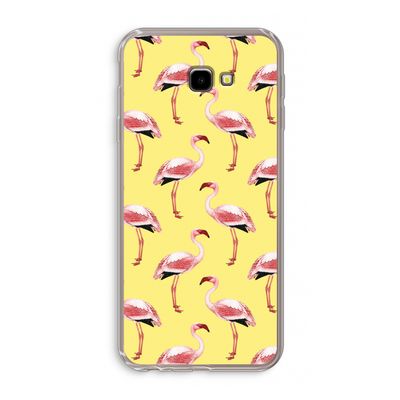 Flamingo's geel: Samsung Galaxy J4 Plus Transparant Hoesje