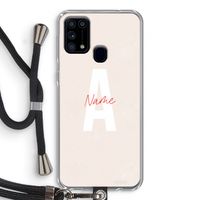 Strawberry Milkshake: Samsung Galaxy M31 Transparant Hoesje met koord Strawberry Milkshake: Samsung Galaxy M31 Transparant Hoesje met koord