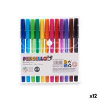 Set Balpennen Pincello Geel Blauw Bruin Zwart Rood Groen Multicolour Oranje Roze Paars Donkergroen Celeste (12 Stuks)