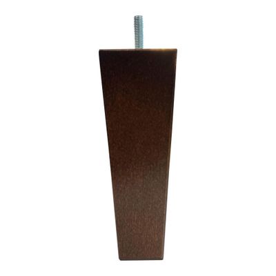 Meubelpoot bruin taps 5,5 bij 5,5 cm en hoogte 16 cm van massief hout (M8)