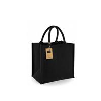 Jute boodschappentas - 14 liter - zwart - shopper - klein - 30 x 30 x 16 cm
