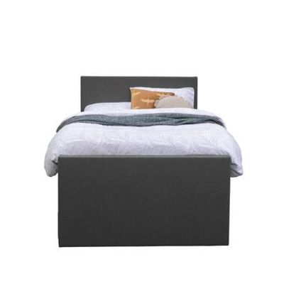 Boxspring met opbergruimte en voetbord Liv egaal - antraciet - 120x200cm - Leen Bakker