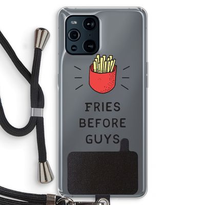 Fries before guys: Oppo Find X3 Pro Transparant Hoesje met koord