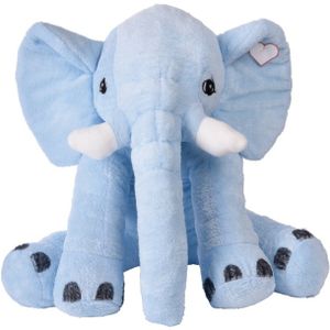 Speelgoed Knuffel Olifant van zachte pluche - blauw - 65 cm