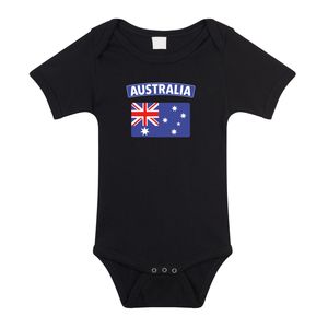 Australia / Australie landen rompertje met vlag zwart voor babys 92 (18-24 maanden)  -