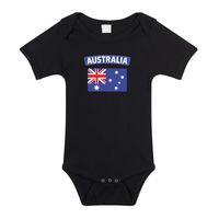 Australia / Australie landen rompertje met vlag zwart voor babys 92 (18-24 maanden)  -