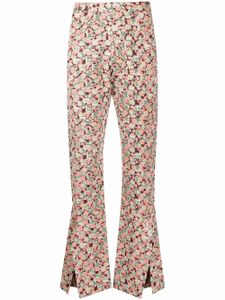 Henrik Vibskov pantalon à fleurs - Marron