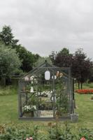 Royal Well tuinkas Mary 2 met veiligheidsglas en fundering - groengrijs