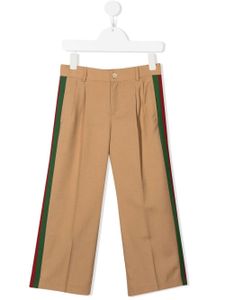 Gucci Kids pantalon à détails de pinces - Marron