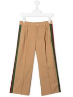 Gucci Kids pantalon à détails de pinces - Marron - thumbnail