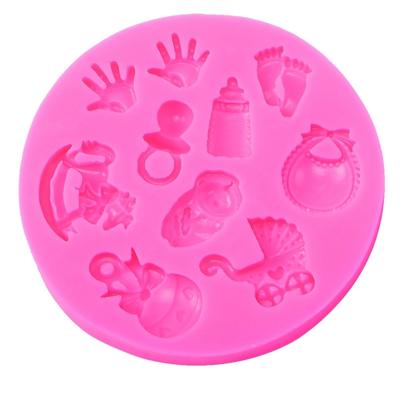 2 PC'S baby hand Voetvorm DIY schimmel fondant siliconen cake chocolade mal bakken tool
