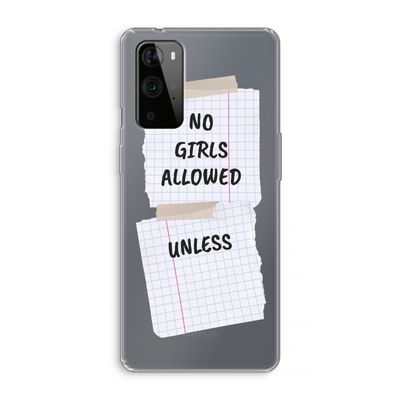 No Girls Allowed Unless: OnePlus 9 Pro Transparant Hoesje
