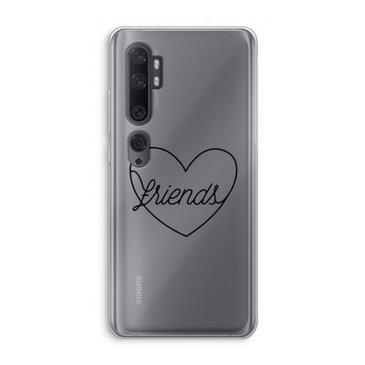 Friends heart black: Xiaomi Mi Note 10 Pro Transparant Hoesje