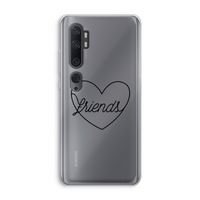 Friends heart black: Xiaomi Mi Note 10 Pro Transparant Hoesje