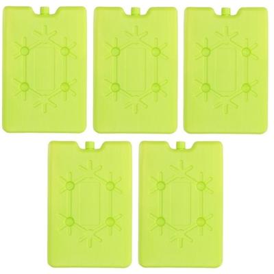 Koelelement plat - 5x - groen - 200 ml - 11 x 16 cm - koeltas/koelbox element
