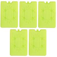 Koelelement plat - 5x - groen - 200 ml - 11 x 16 cm - koeltas/koelbox element