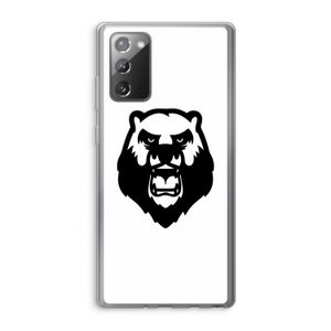 Angry Bear (white): Samsung Galaxy Note 20 / Note 20 5G Transparant Hoesje