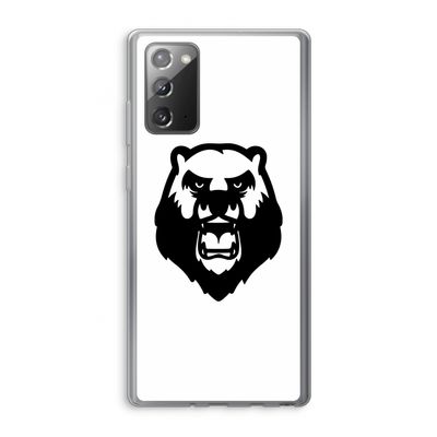 Angry Bear (white): Samsung Galaxy Note 20 / Note 20 5G Transparant Hoesje