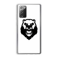 Angry Bear (white): Samsung Galaxy Note 20 / Note 20 5G Transparant Hoesje