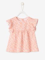 Baby T-shirt met bloemenprint oranje met print