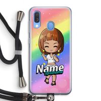 Chibi Maker vrouw: Samsung Galaxy A40 Transparant Hoesje met koord