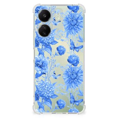 Case voor Xiaomi Redmi 13C 4G Flowers Blue Case voor Xiaomi Redmi 13C 4G Flowers Blue