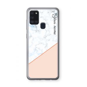 Marmer in stijl: Samsung Galaxy A21s Transparant Hoesje