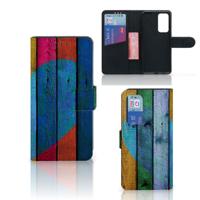 Huawei P40 | Book Style Case | Wood Heart - Cadeau voor je Vriend