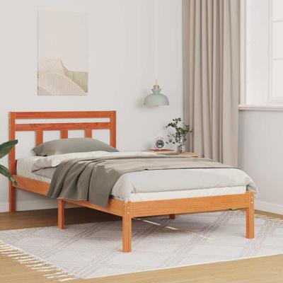 Bedframe Bruin 90 x 190 cm Massief grenenhout