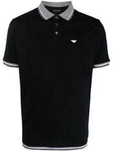 Emporio Armani polo à logo brodé - Bleu