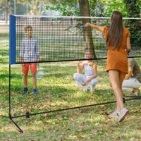 Badmintonnet met Standaard Badmintonnet in Hoogte Verstelbaar met 2 Shuttles en Draagtas Draagbare Netstandaard Buiten