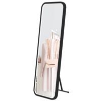 HOMCOM Staande spiegel Wandspiegel Volledige lichaamsspiegel inclusief wandbevestiging, 50 x 4 x 151,5 cm, Zwart