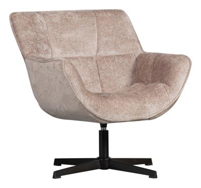 WOOOD Draaifauteuil 'Wibo' Chenille, kleur Taupe