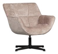 WOOOD Draaifauteuil 'Wibo' Chenille, kleur Taupe