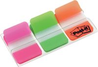 Post-it Index Strong, ft 25,4 x 38 mm, set van 3 kleuren (roze, groen en oranje), 22 tabs per kleur - thumbnail