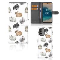 Telefoonhoesje | Met pasjeshouder | voor Nokia G22 Konijntjes