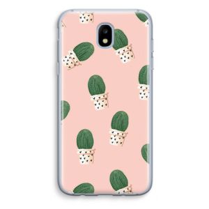Cactusprint roze: Samsung Galaxy J5 (2017) Transparant Hoesje