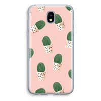 Cactusprint roze: Samsung Galaxy J5 (2017) Transparant Hoesje
