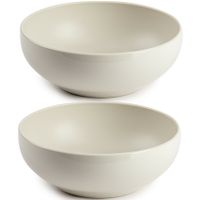 Set van 4x kommetjes/schaaltjes - Dessert/ontbijt - Kunststof - D16 cm - Beige