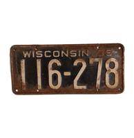 Wisconsin Kentekenplaat - 1935 - Origineel Wisconsin Kentekenplaat - 1935 - Origineel