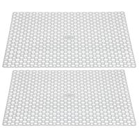 Gootsteenmat/spoelbakmat - 2x - wit - kunststof - 35 x 35 cm - anti-slip/afdruipmat