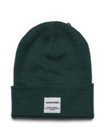 Jack and Jones Beanie Donkergroen Brede Rand Acryl - thumbnail