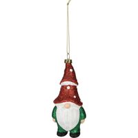 Kersthanger gnome/dwerg/kabouter - kunststof - 12,5 cm - rode muts - thumbnail