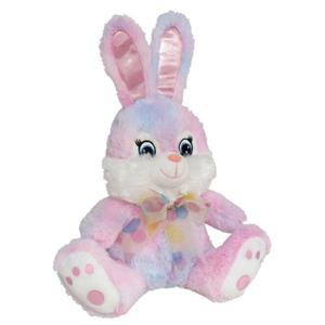 Paashaas/haas/konijn knuffel dier - zachte pluche - roze - 20 cm - met strikje