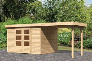 Woodfeeling | Tuinhuis Askola 5 met Overkapping 2,4 | Onbehandeld