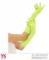Handschoenen lang neon groen - thumbnail