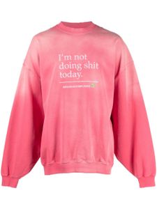 VETEMENTS sweat en coton à slogan brodé - Rose